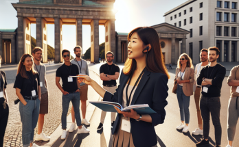 Berlin Stadtführung und Rahmenprogramm am Brandenburger Tor für Gruppen und Firmen im Morgenlicht.