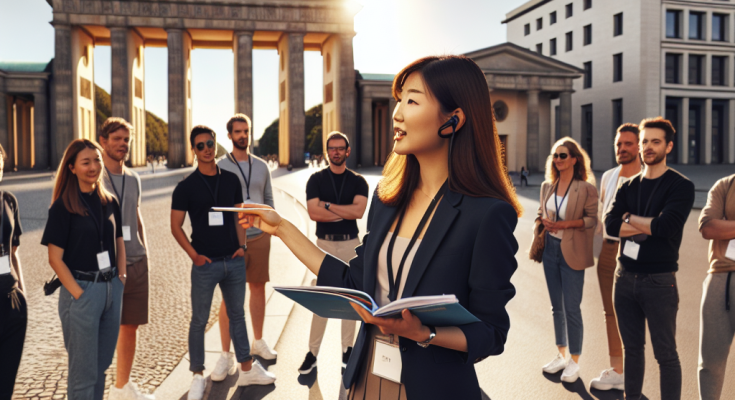 Berlin Stadtführung und Rahmenprogramm am Brandenburger Tor für Gruppen und Firmen im Morgenlicht.